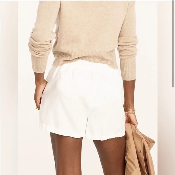 J. Crew Linen Blend White Seaside Shorts - Picture 3 of 8
